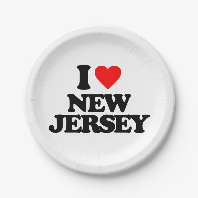 I LOVE NEW JERSEY PAPER PLATE (Front)