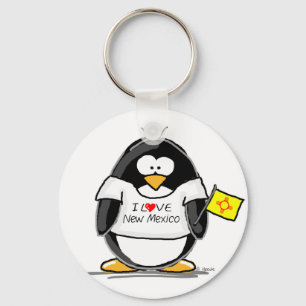 I Love New Mexico Penguin Key Ring