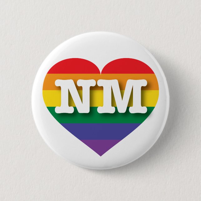 I Love New Mexico Rainbow Heart 6 Cm Round Badge (Front)