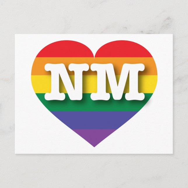 I Love New Mexico Rainbow Heart Postcard (Front)