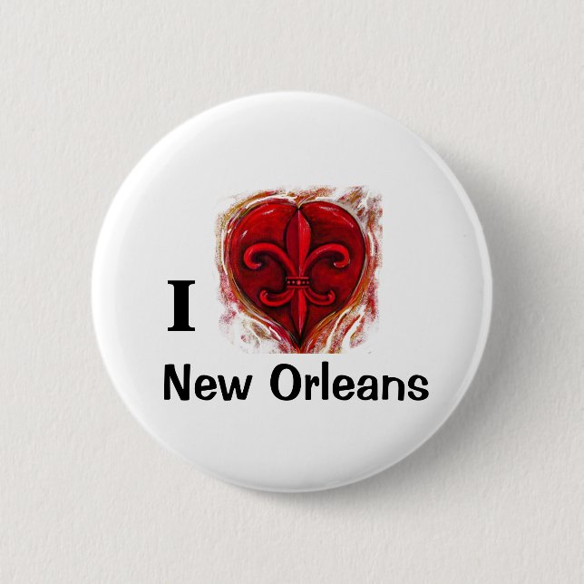 I Love New Orleans 6 Cm Round Badge (Front)