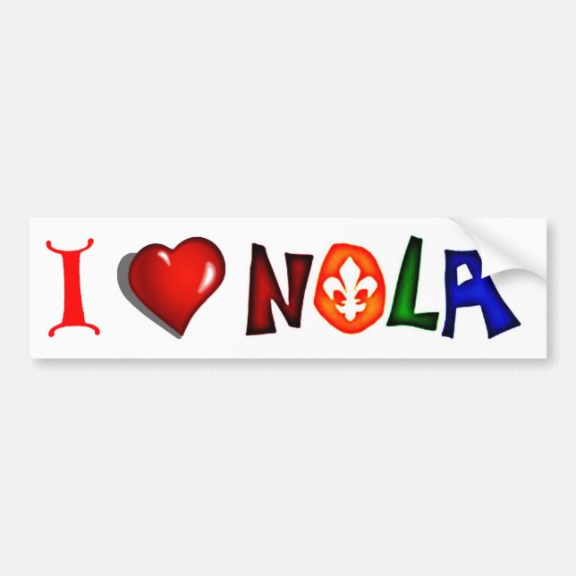 I LOVE NEW ORLEANS LOUISIANA BUMPER STICKER (Front)