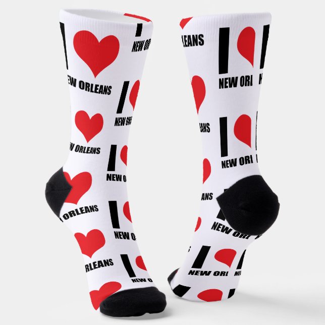 I love New Orleans Socks (Angled)