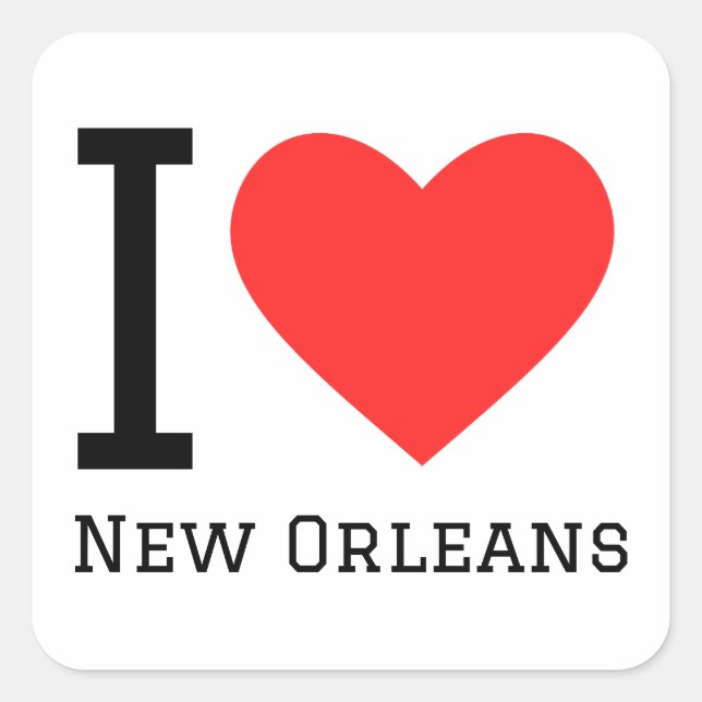 I love New Orleans  Square Sticker (Front)