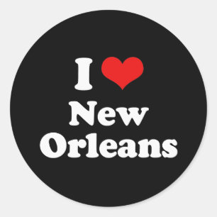 I Love New Orleans Tshirt White Tshirt Classic Round Sticker