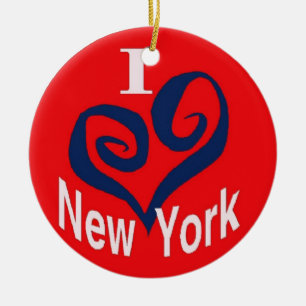 I Love New York Ceramic Tree Decoration