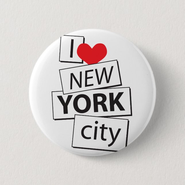 I Love New York City 6 Cm Round Badge (Front)
