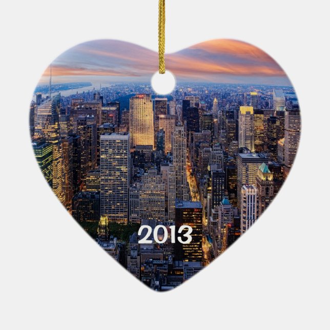 I Love New York City, Ceramic Tree Decoration (Back)
