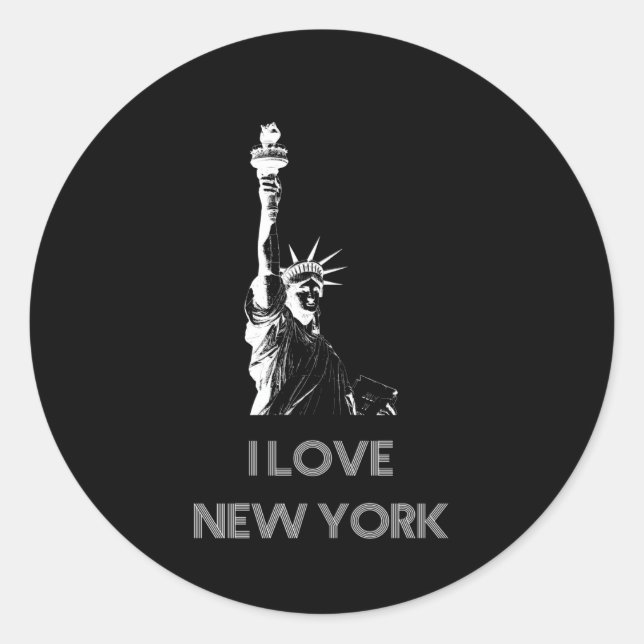 I Love New York Classic Round Sticker (Front)