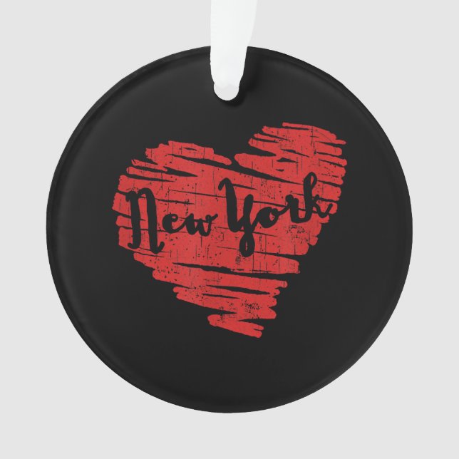 I Love New York Heart NY Ornament (Front)