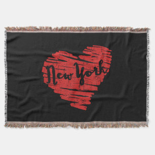 I Love New York Heart NY Throw Blanket