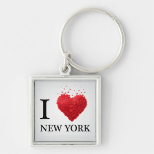 I Love New York Hearts Key Ring