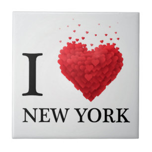 I Love New York Hearts Tile