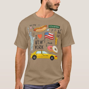 I Love New York NY Icons Tourist Inspired Gift T-Shirt