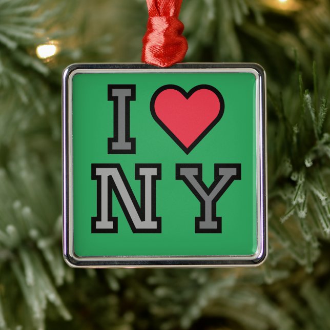 I Love New York - Ornament Green Red & Grey (Tree)