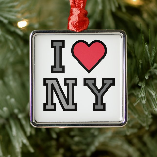 I Love New York - Ornament White Red & Grey (Tree)