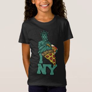 I Love New York Pizza Statue Of Liberty USA Americ T-Shirt