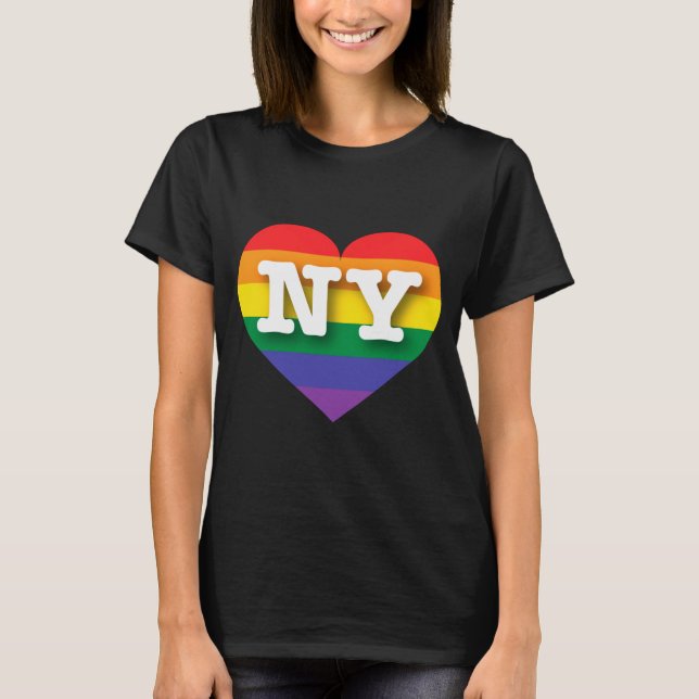 I Love New York Rainbow Heart _1  T-Shirt (Front)