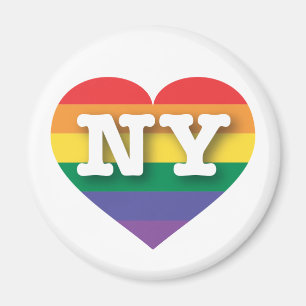 I Love New York Rainbow Heart Magnet