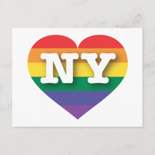 I Love New York Rainbow Heart Postcard