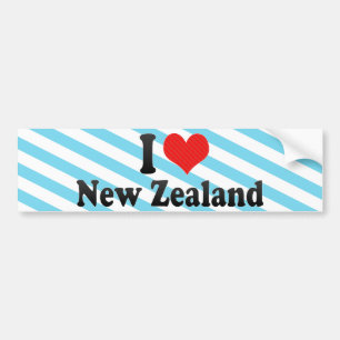I Love New Zealand Bumper Sticker