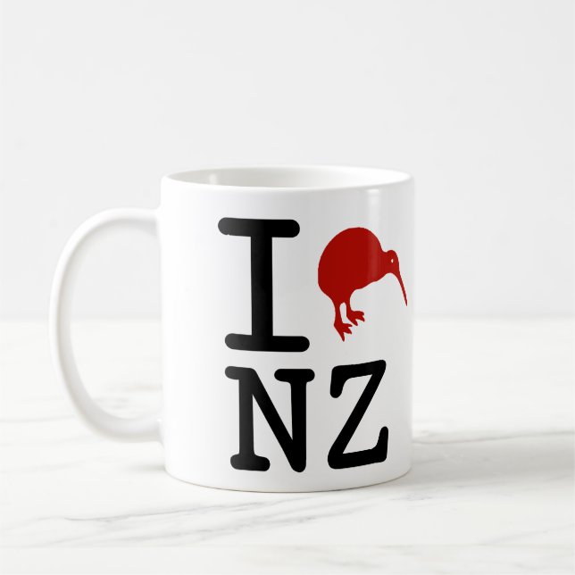 I Love New Zealand Coffee Mug (Left)