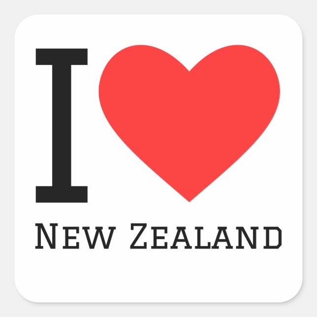 I love New Zealand  Square Sticker (Front)