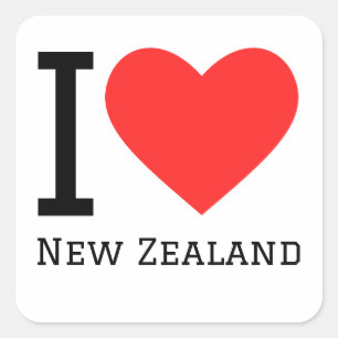 I love New Zealand  Square Sticker