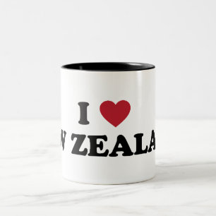 I Love New Zealand Two-Tone Coffee Mug