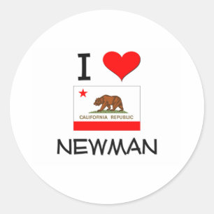 I Love NEWMAN California Classic Round Sticker