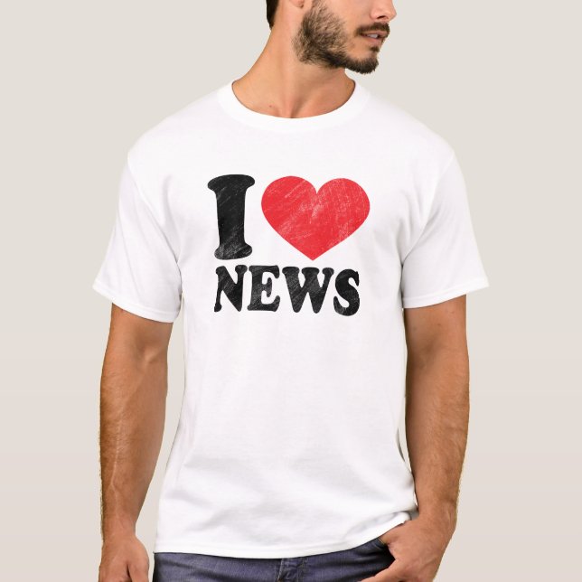 I Love News Basic T-Shirt (Front)