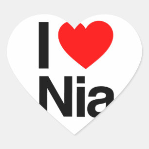 i love nia heart sticker