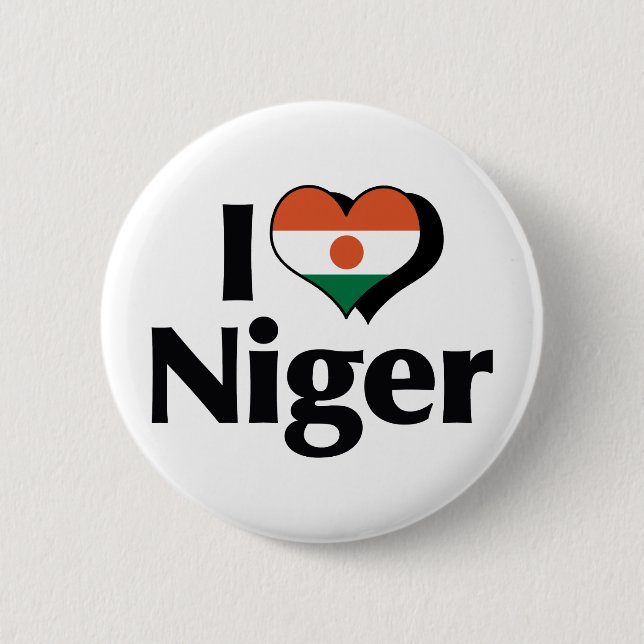 I Love Niger Flag 6 Cm Round Badge (Front)