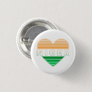 I Love Niger, Nigerien Heart 3 Cm Round Badge