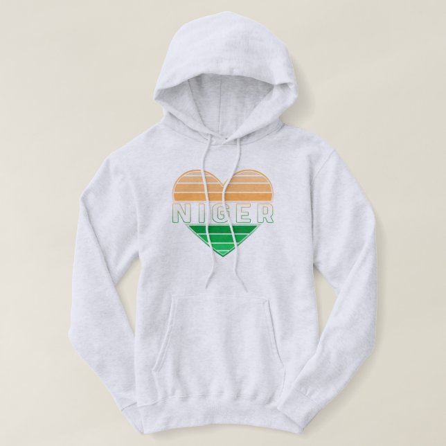 I Love Niger, Nigerien Heart Hoodie (Design Front)
