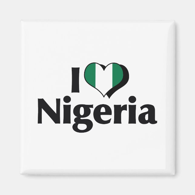 I Love Nigeria Flag Magnet (Front)