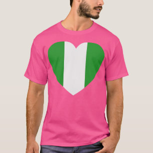 I Love Nigeria HeartShaped Nigerian Flag T-Shirt