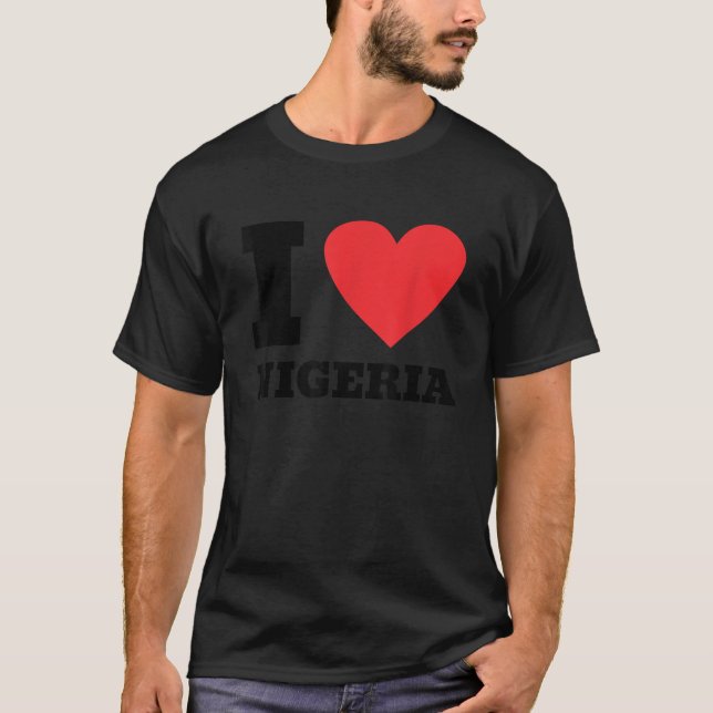 I Love Nigeria I Heart Nigeria Family Travel Niger T-Shirt (Front)