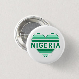 I Love Nigeria, Nigerian Heart 3 Cm Round Badge