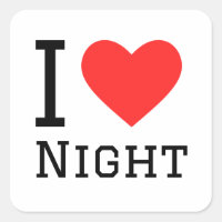 I love night square sticker