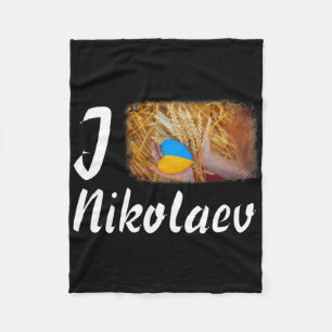 I Love Nikolaev Ukraine Power Ukrainian Flag Symbo Fleece Blanket