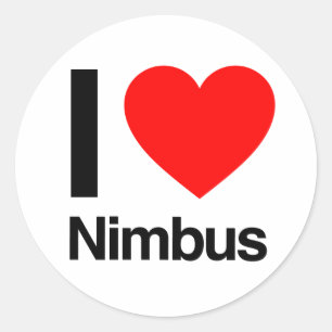 i love nimbus classic round sticker