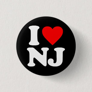 I LOVE NJ 3 CM ROUND BADGE