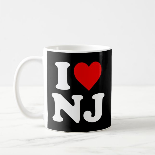I Love Nj Heart New Jersey Coffee Mug (Left)