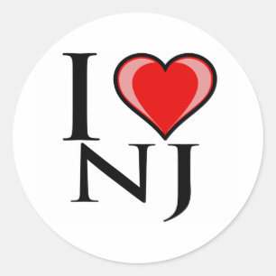 I Love NJ - New Jersey Classic Round Sticker