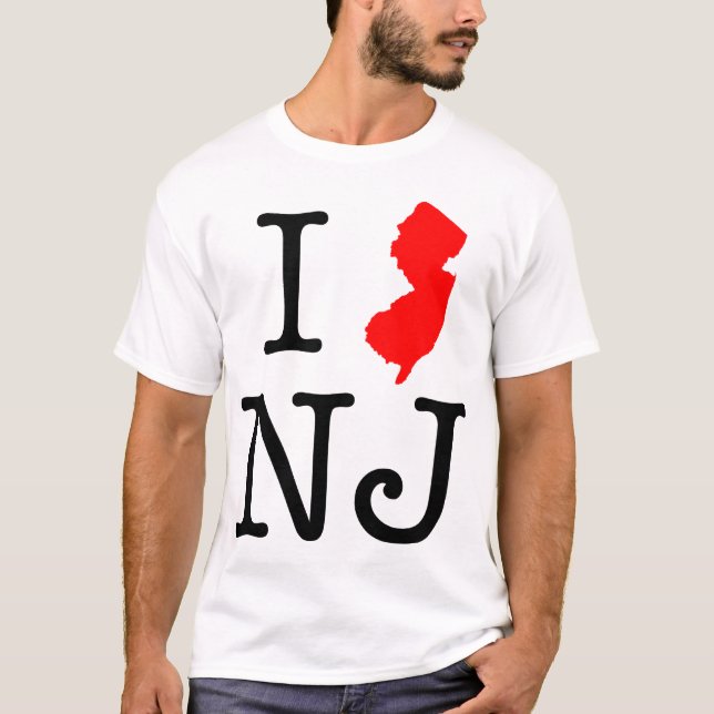 I Love NJ New Jersey T-Shirt (Front)