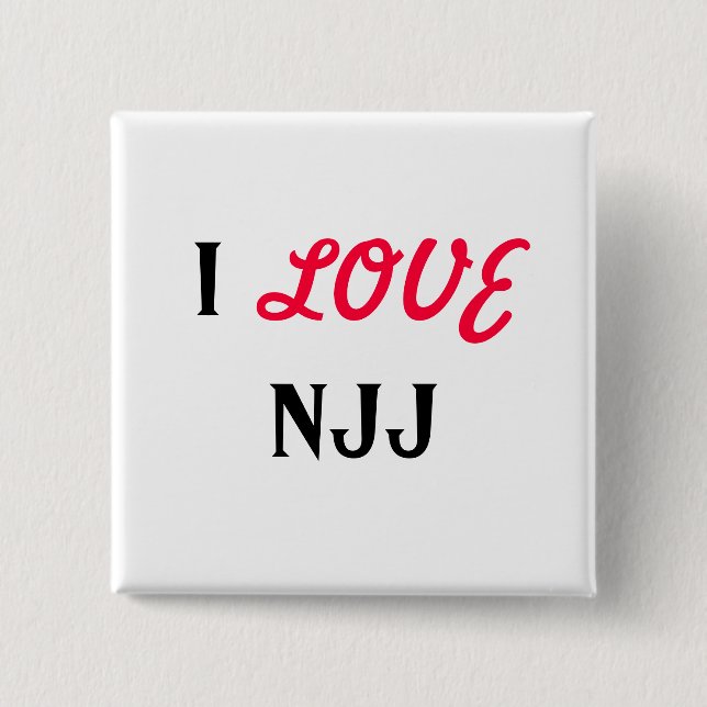I, LOVE, NJJ 15 CM SQUARE BADGE (Front)