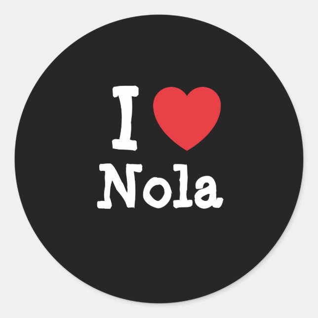 I love Nola heart T-Shirt Classic Round Sticker (Front)