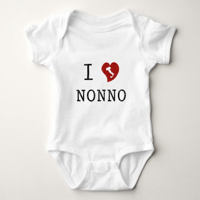 I Love Nonno Baby Bodysuit (Front)
