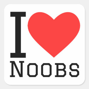 I love noobs square sticker